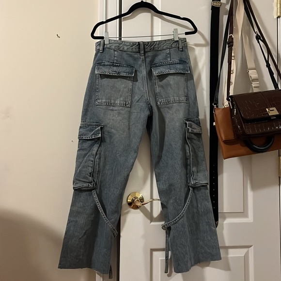 Zara Petite Cargo Jeans with Raw Hem - Picture 5 of 5